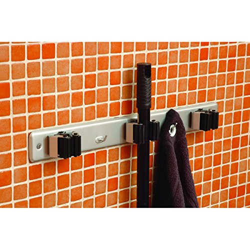 Support mural accroche balais triple BRINOX 84Y3 solution gain de place placard