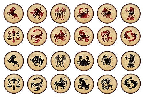 Zodiac Signs - 37868 - Ceramic Decal - Enamel Decal - Glass Decal - Waterslide Decal - 3 Different Size Sheet (Images) to Choose from. Choose Either Ceramic (Enamel) or Glass Fusing Decals