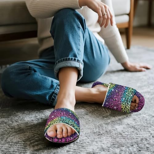 Showudesigns Slippers for Women Men Soft Fuzzy House Shoes Open Toe Slip On Slippers Breathable Indoor Outdoor Flats3
