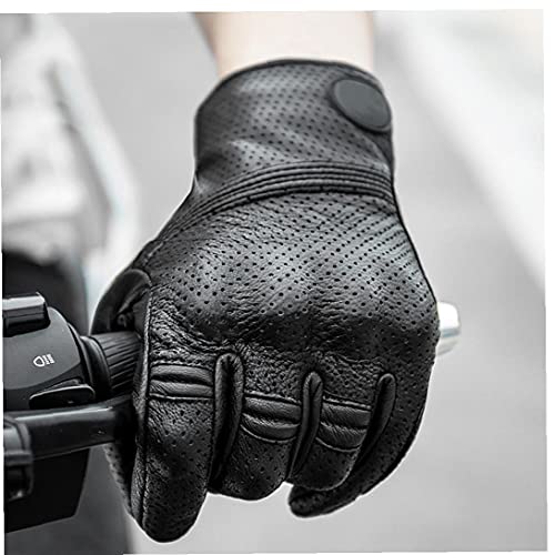 Motorfiets Handschoenen, Touchscreen Handschoenen, Ademend Lederen Handschoenen Voor Scooter Motocross Mtb L - Image 5