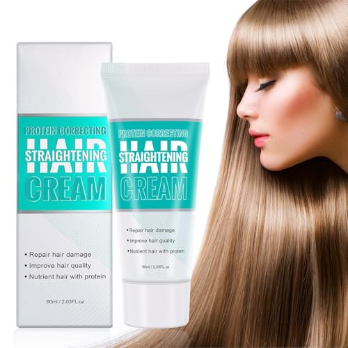 Allony Crema Alisadora para Cabello, Crema para Alisar el Cabello con Corrección de Proteínas Crema Nutritiva para Alisar el Cabello con Alisado Rápido para Todo Tipo de Cabello (60ml)