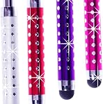 Stylus Pen Bundle 12 Pack/Short Stylus Pens with 3.5mm Jack Connector - Compatible with All Capacitive Touchscreen Devices - for iPad, iPhone, Samsung Phones, Tablets, Android Tablets and More