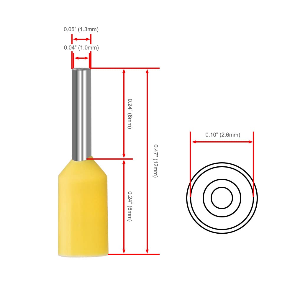 1000 Embouts De Câble E1018 AWG 18/1.0mm² – Connecteurs à Sertir Isolés Vinyle Rouge - 5