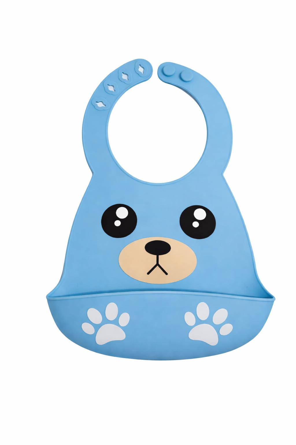 Baby Silicone Feeding Bib With Adjustable Strap Waterproof Easy Stain Proof No Bad Odour | BPA Free/Soft Material Bibs with Tray/Food Catcher 6 Months To 2 Years-image-45