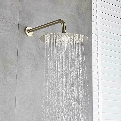 Mitigeur de douche doré brossé avec douchette et bec de baignoire encastrable 8"