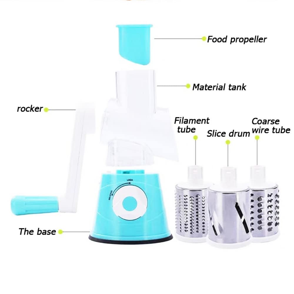 Käsehobel Rotary Cheese Grater Elektrische Reibe mit 2 austauschbaren Edelstahl Automatische Käsereibe für Küche Home Gadgets