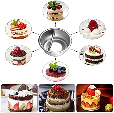 AllRight 6 Pack 2 Inch Cake Tin with Removable Bottom Aluminum Alloy Round Cake Pan for DIY Cake Baking Non-Stick Mini Round Deep Baking Tin for Wedding Birthday Christmas Party Picnic