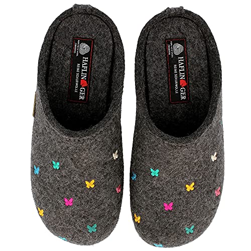 HAFLINGER Slipper | Everest Farfalline, Anthracite, 40, 93