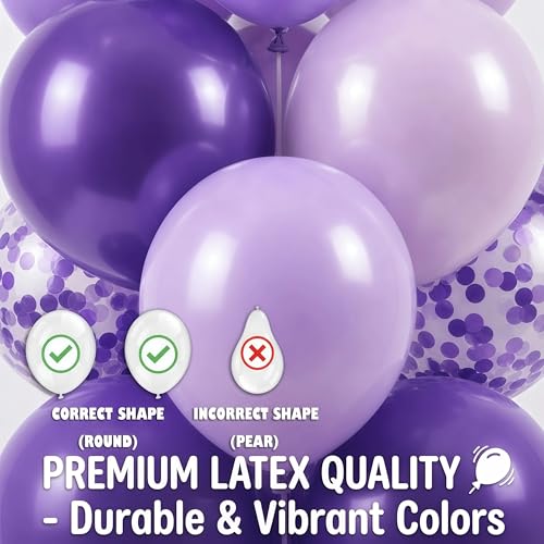 Image of Balloon Column Kit Set of 2 With Balloons Included - with Base, and Pole,Balloon Tower Backdrop Decoration for Wedding, Baby Shower, Birthday Party, or Bachelorette Parties (Enigmatic Purple)