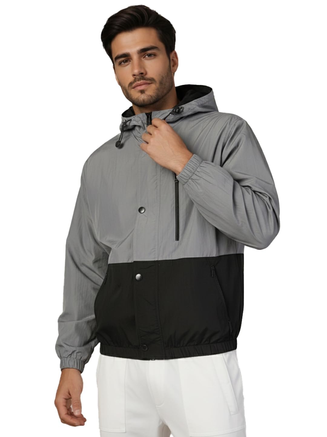 CHKOKKO Sunscreen Jacket for men Windcheater Hooded Zipper Sports Jacket | UV Protection | Sun Protective | Lightweight 