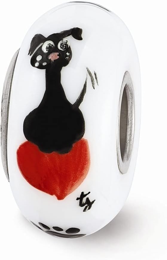 Fenton Art GlassMuttley (Dog) Bead - Handmade Lampwork Glass USA Made Williamstown, West Virginia