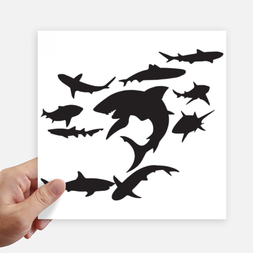 Autocollant de 20cm bleu ocean shark sticker decoration pour pc portable et moto 4pcs