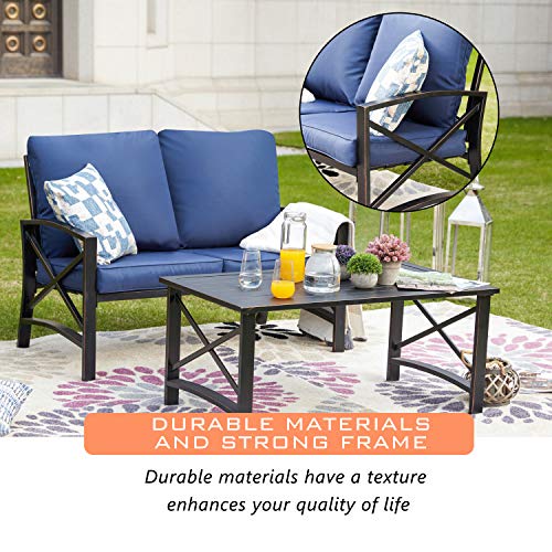 Image of LOKATSE Home Patio Outdoor Rocking Chair Bistro Sets with Coffee Table