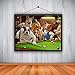 Produktbild Bilder Wohnzimmer Moderne HD-Leinwand drucken Hund Spielen Billard Billard Ölgemälde Kunstdruck auf Leinwand Kunst Bild für Moderne Wohnkultur-A-Frameless_60X90CM