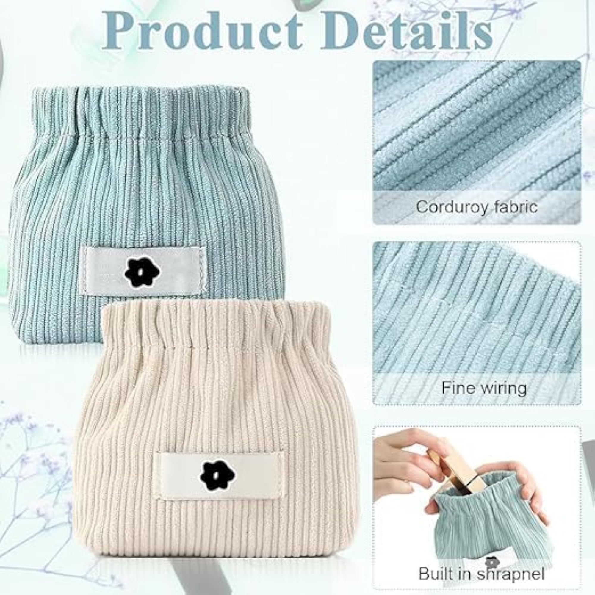 Corduroy Mini Makeup Portable Lipstick Cosmetic Bag
