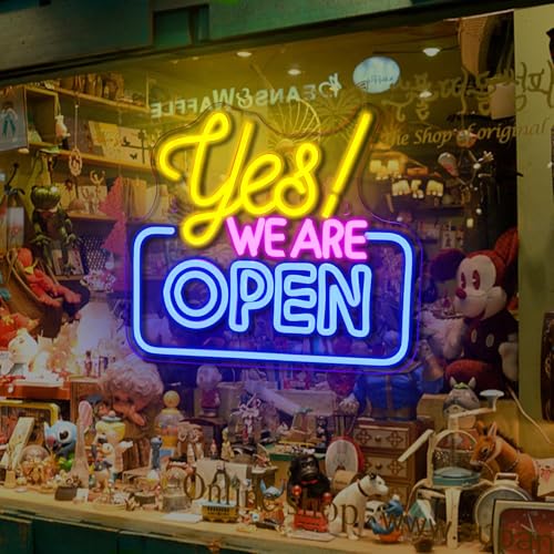 Image of Ineonlife Open Neon Signs,Bright Led Light High Visibility Advertisement Board Electric Display Sign Walls Window Door Bar Shop Coffee Salon Hotel Store(USB Powered /13.4 * 11.8 in)