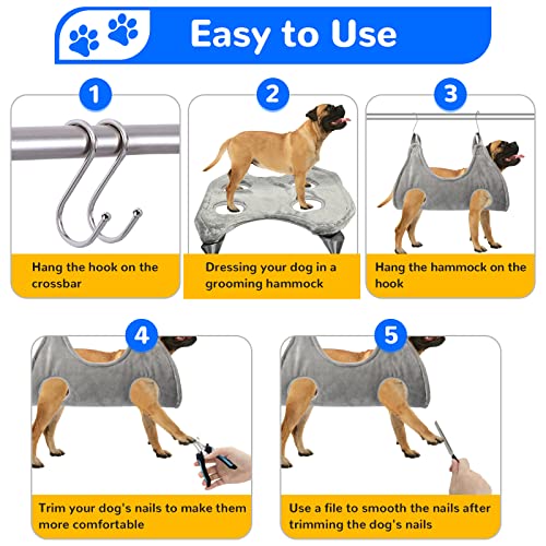 Wscxsc Dog Grooming Hammock For Medium Dogs,Pet Grooming Hammock,Dog Grooming Sling,Cats&Dogs Grooming Restraint Bag,Dog Grooming Supplies,Dog Nail Clipper(M) #TOP1