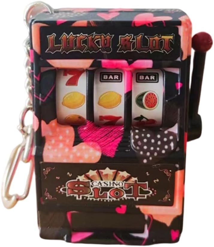 Keychain, Miniature Fruit Slot Machines Keychain Prize Toy Keyring Pendant Jewelry Easy Carry Entertainment Gadget