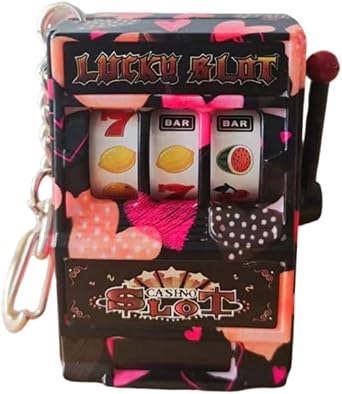 Keychain, Miniature Fruit Slot Machines Keychain Prize Toy Keyring Pendant Jewelry Easy Carry Entertainment Gadget