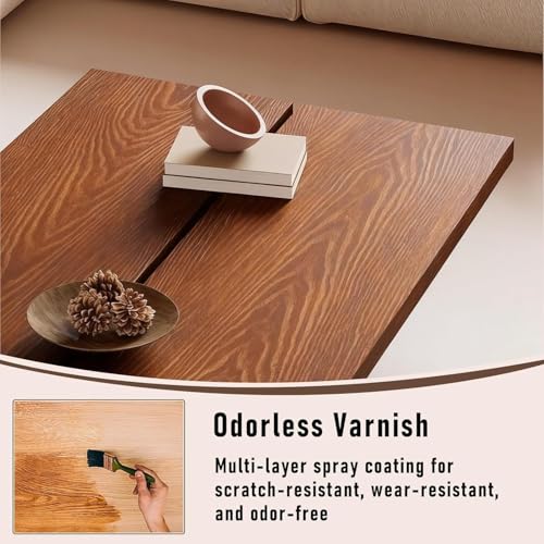 Table basse carrée 100 cm en noyer pour optimiser les grands salons - 5