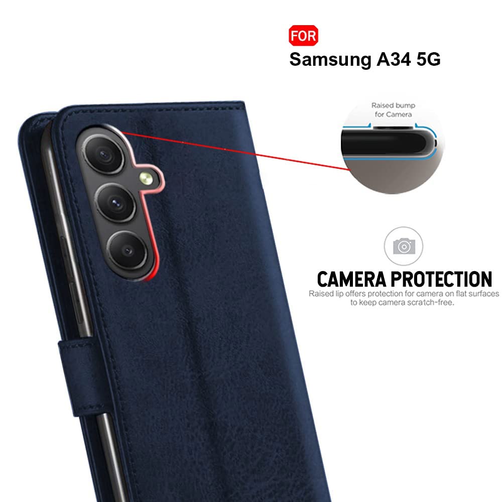 Samsung Galaxy A34 Flip Cover - Leather Style Case -7 Samsung Galaxy A34 Flip Cover - Leather Style Case -7