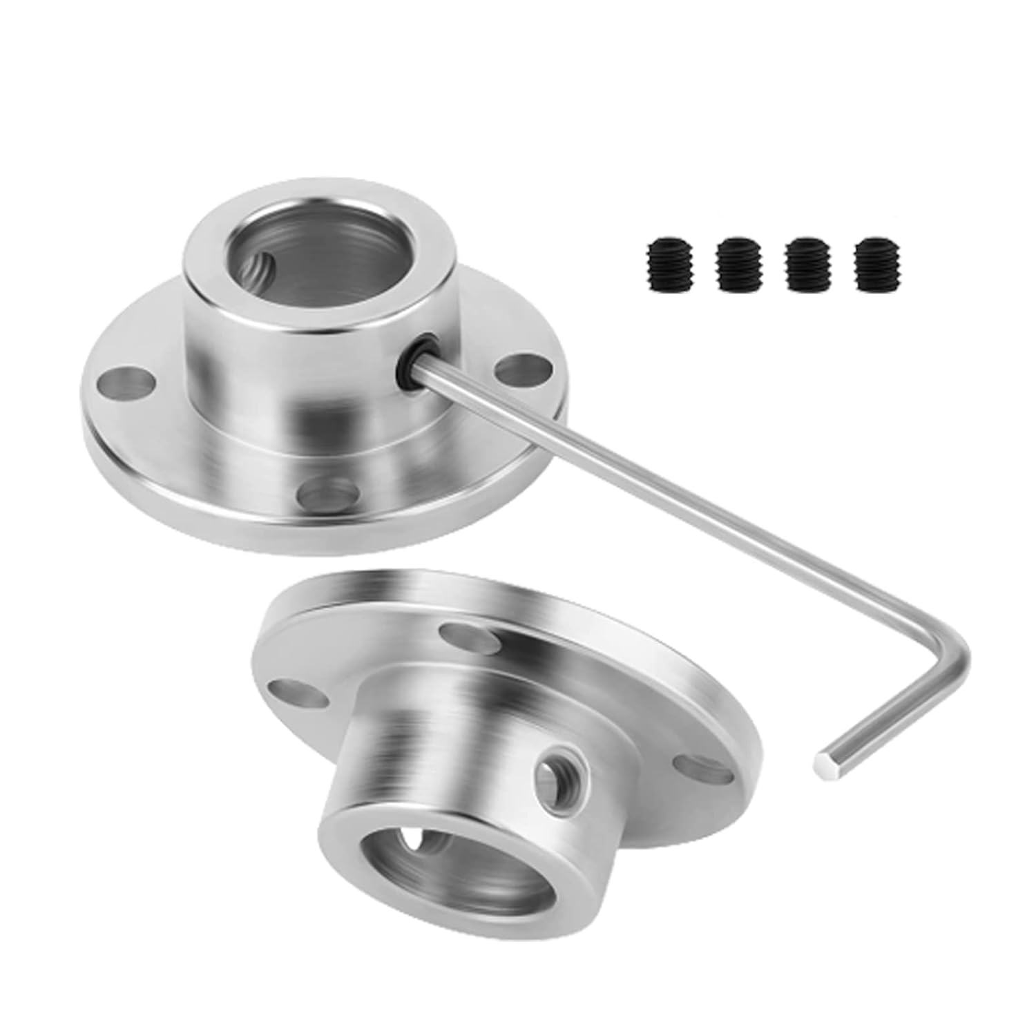 2-Pack 3mm Flange Shaft Coupling High Hardness Metal Axis Bearing Fittings DIY Model Accessory Rigid Flange Guide Shaft Coupler Motor Connector