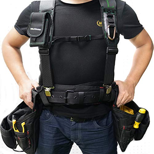 MELOTOUGH Gel Padded Tool Belt Suspenders - Heavy Duty Clip End Work Suspenders - Thumbnail 3