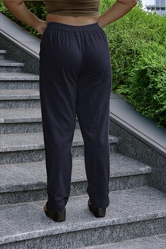 Image of Women's Cotton Regular Fit Trousers - Comfortable and Stylish Casual Office Wear Kurti Pants for Daily Use, Soft and Breathable Fabric