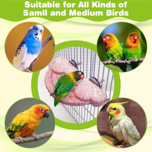 Image of PINVNBY 3PCS Bird Beak Grinding Stone Resin Bird Perch Stand Grinding Claw Clouds Birds Cage Perch Parrot Climbing Chewing Toys Parakeet Cage Accessories for Budgies Cockatiels Conures(Pink)