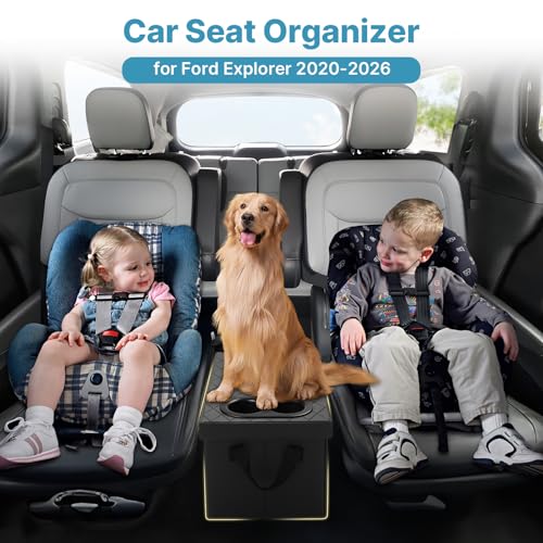 Image of Mixsuper Liner Car Seat Organizer Ford Explorer with Cup Holders Ford Explorer Console Organizer 2020-2025 2026 Explorer Accessories Organizer for Explorer Seat Aisle Storage Box for Travel