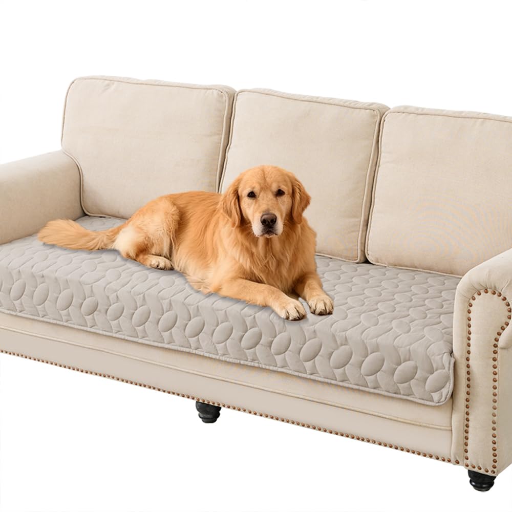 Ameritex Waterproof Pet Bed Cover Anti-Slip Dog Bed Blanket for Sofa and Furniture Waterproof New Pattern Design (Khaki, 30x70 Inch (Pack of 1))