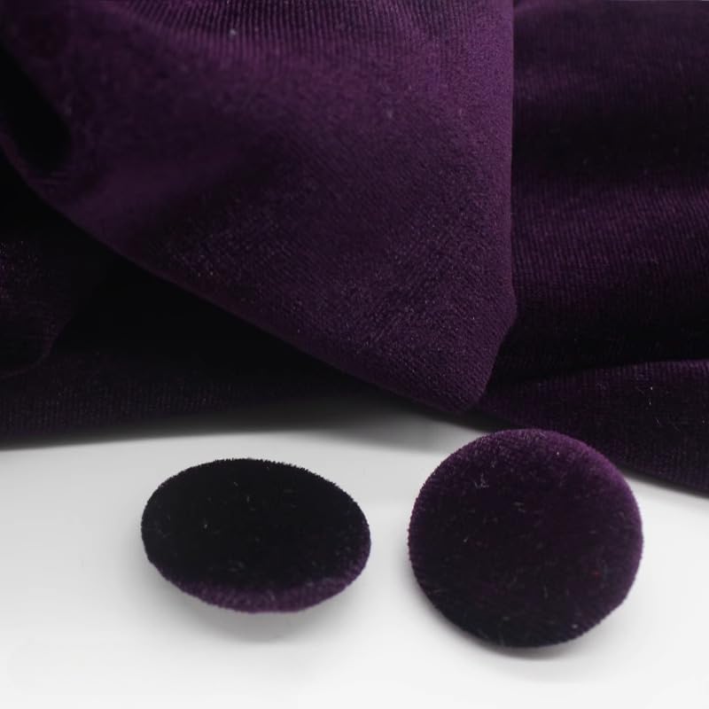 XHYXWN 10pcs 10-38 Mm Round Colorful Gold Velvet Fabric Covered Buttons, Black Plastic Base Fabric Covered Sewing Buttons For Cardigan Sweater Dress Accessories