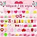 60 Pack Valentines Day Gifts for Kids, Valentine Mochi Squishy Toys Filled Hearts with Valentine Cards Animal Mochi Squishy Valentines Cards for Kids Classroom Prizes Exchange Gifts for Boys Girls
