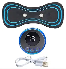 Massageador Portátil EMS com 10 Velocidades, Recarregável via USB, para Pescoço, Costas e Pernas