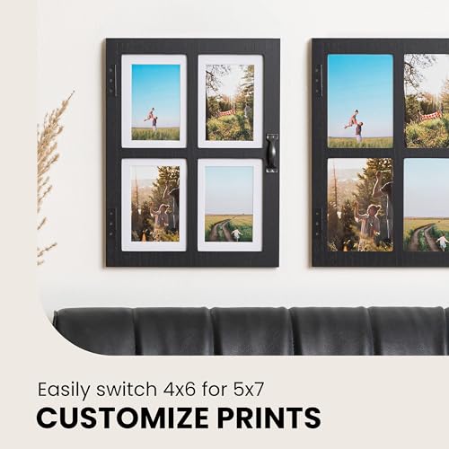 GLM 5x7 Picture Frame Collage with 4 Photos - Display Your Favorite Memories - Collage Picture Frames That Fit Any 4x6 or 5x7 Photo (Black) - Thumbnail 4