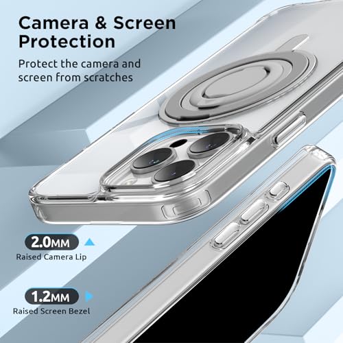 SURPHY Suporte magnético de 360° para iPhone 16 Pro Max capa com anel de dedo, compatível com MagSaf