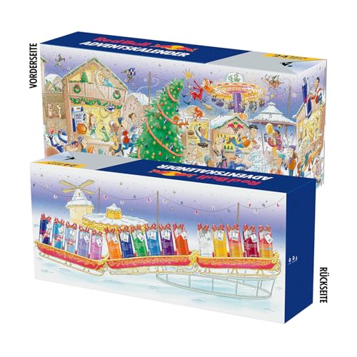 NEU: Red Bull Adventskalender 2025 - Palette mit 24 Dosen - Getränke mit verschiedenem Geschmack, mit und ohne Zucker und Kalorien, EINWEG (24 x 250 ml)