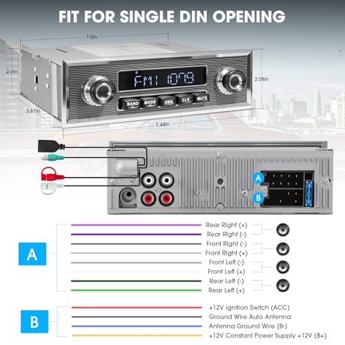 Bluetooth Retro Radio for Classic Cars