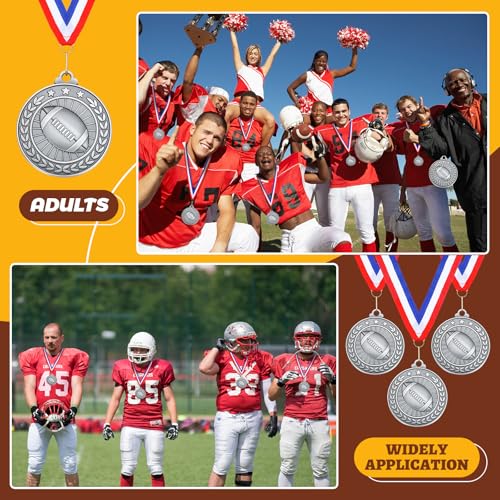 Image of Remuuly 60 Pcs Gold Award Medals 2 Inch Soccer Baseball Volleyball Football Cheer Trophy Medals Metal Awards Bulk with Neck Ribbons Trophy Prize Gifts for Sports Competitions