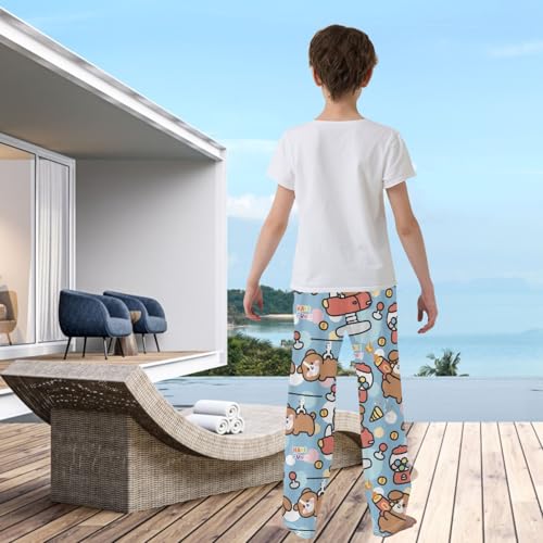 visesunny Boys' Pants Cute Dog Game Jogger Pants Elastic Waist Long Bottoms Trousers with Pockets S3