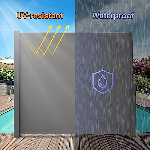 Canopee 9W2-2 Manual Retractable Side Awning – Durable, Uv-Resistant, Waterproof Privacy Screen Outdoor Sunshade Shelter thumb #1