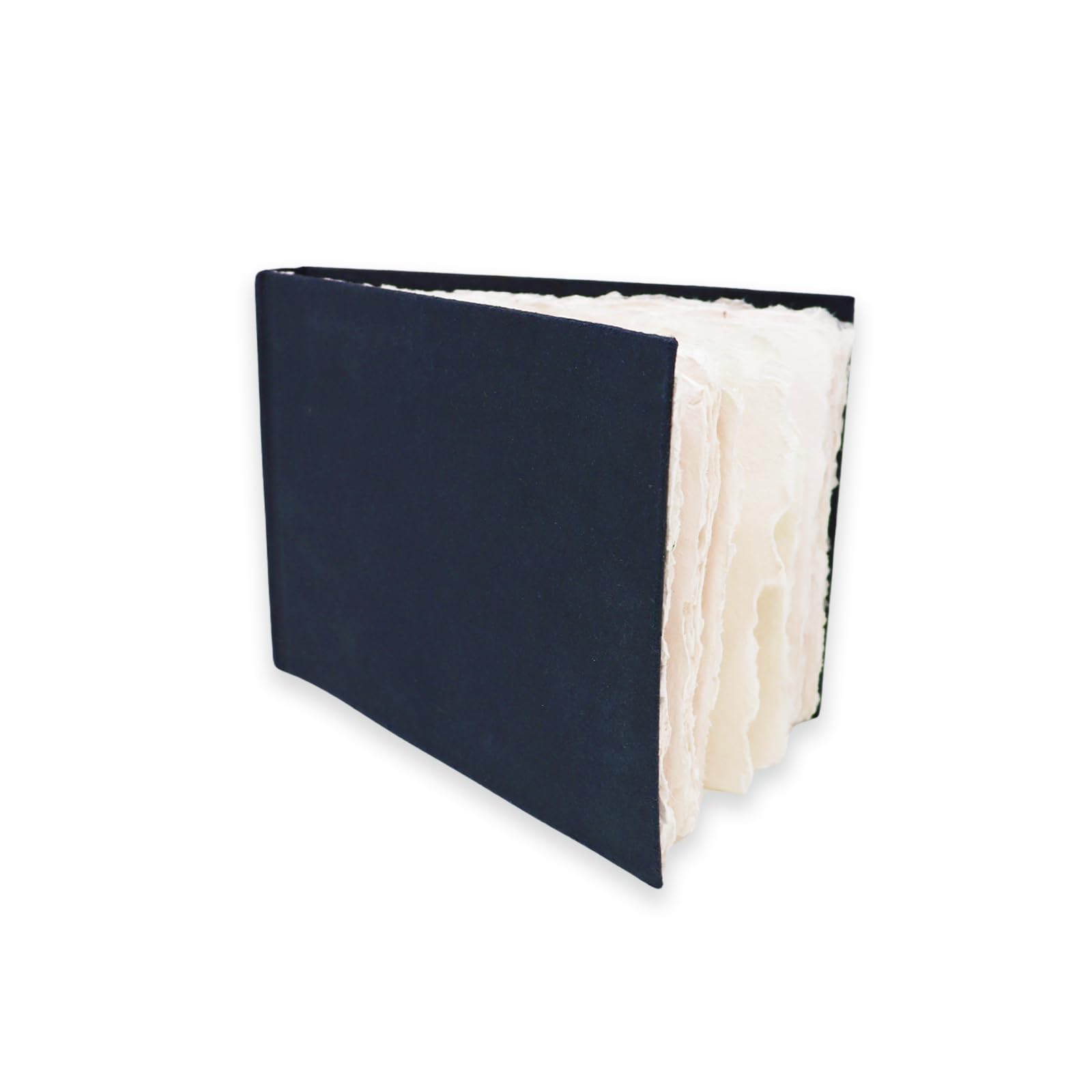 Artway Indigo - Cotton Rag Paper Sketchbook - A5 Landscape - 70 Sides/35 Pages of 250gsm Mid Texture 100% Cotton Rag Paper - 100% Handmade