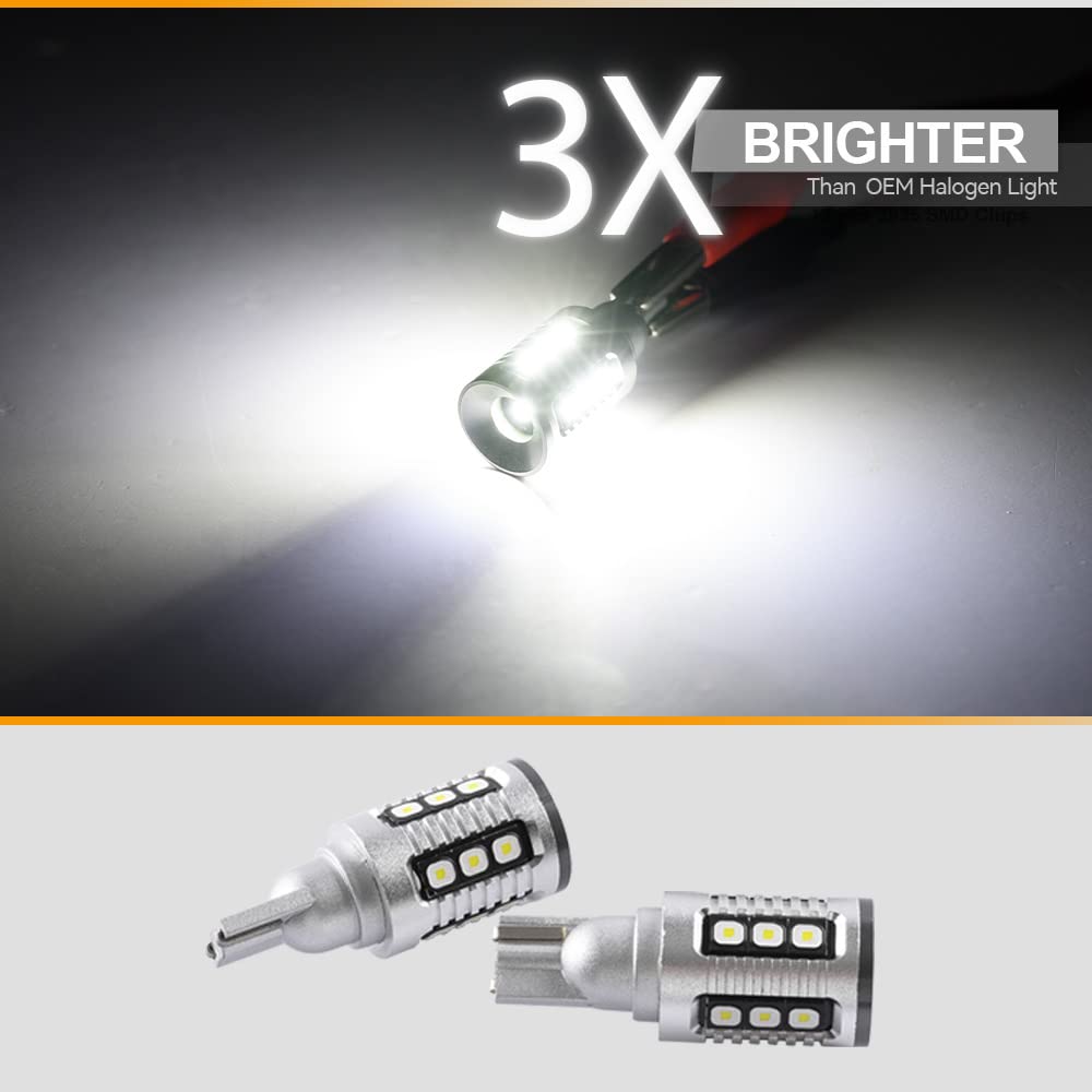 NSLUMO LED Reverse Light Bulbs For Peugeot 208/301 (2012-2015) - R10W/1156, 6000K White, Canbus Error Free