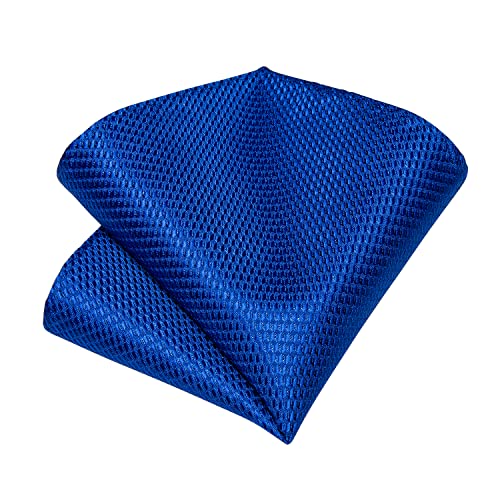 Image of DiBanGu Mens Silk Necktie Solid Color Tie and Pocket Square Cufflink Tie Clip Set Woven Plain Ties for Men Wedding Party