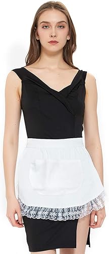 TOPTIE Delantal de cintura con bolsillo, medio delantal de Navidad para mujer, ideal para cocinar jardinería