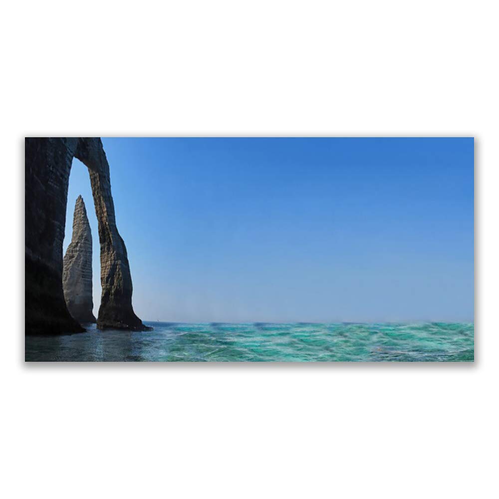 Toile imprimée paysage de mer et rocher panorama 120x60 - Déco murale moderne salon