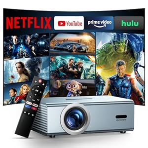 [Netflix Officially & Dolby Audio] Smart Projector with WiFi6 and Bluetooth5.3, Electric Focus & Auto Keystone 4K Support, 22000L Movie Projectors, OWNKNEW Native 1080P Proyector Built-in Apps