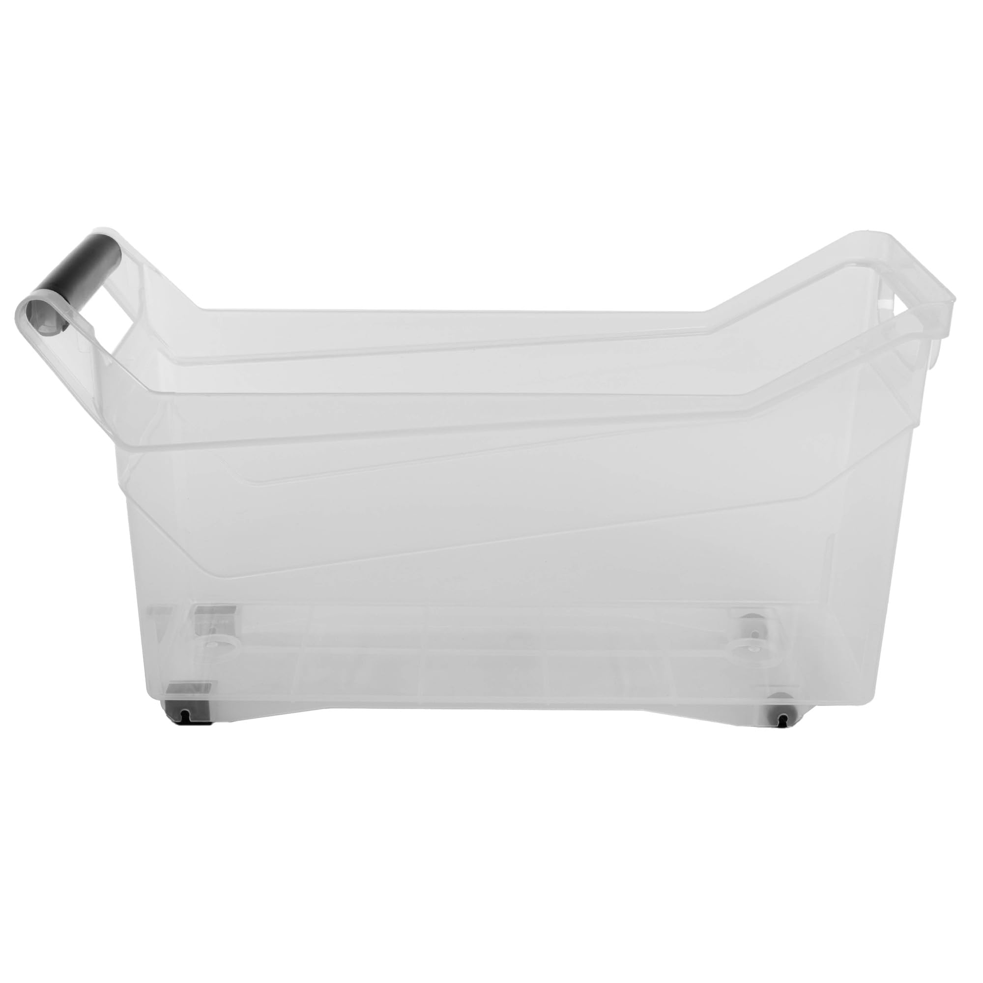 KADAX Scatola Portaoggetti Con Ruote, Contenitore in Plastica Con Maniglie, Trasparente (17 L)