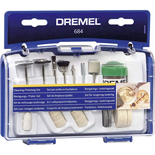 Dremel 684 Polier Zubehören, fur Multifunktionswerkzeug, Set mit 20 Zubehören zum Reinigen und Polieren, 26150684JA, Mehrfarbig