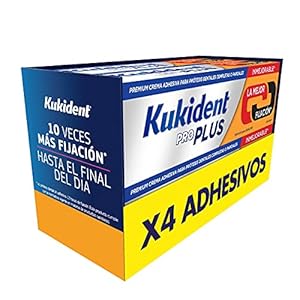 Kukident Pro Plus fixeercrème voor tandprotheses, 4 x 40 g, dubbel effect
